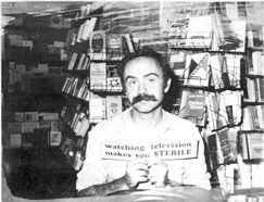 Dick McBride in the City Lights bookshop, San Francisco